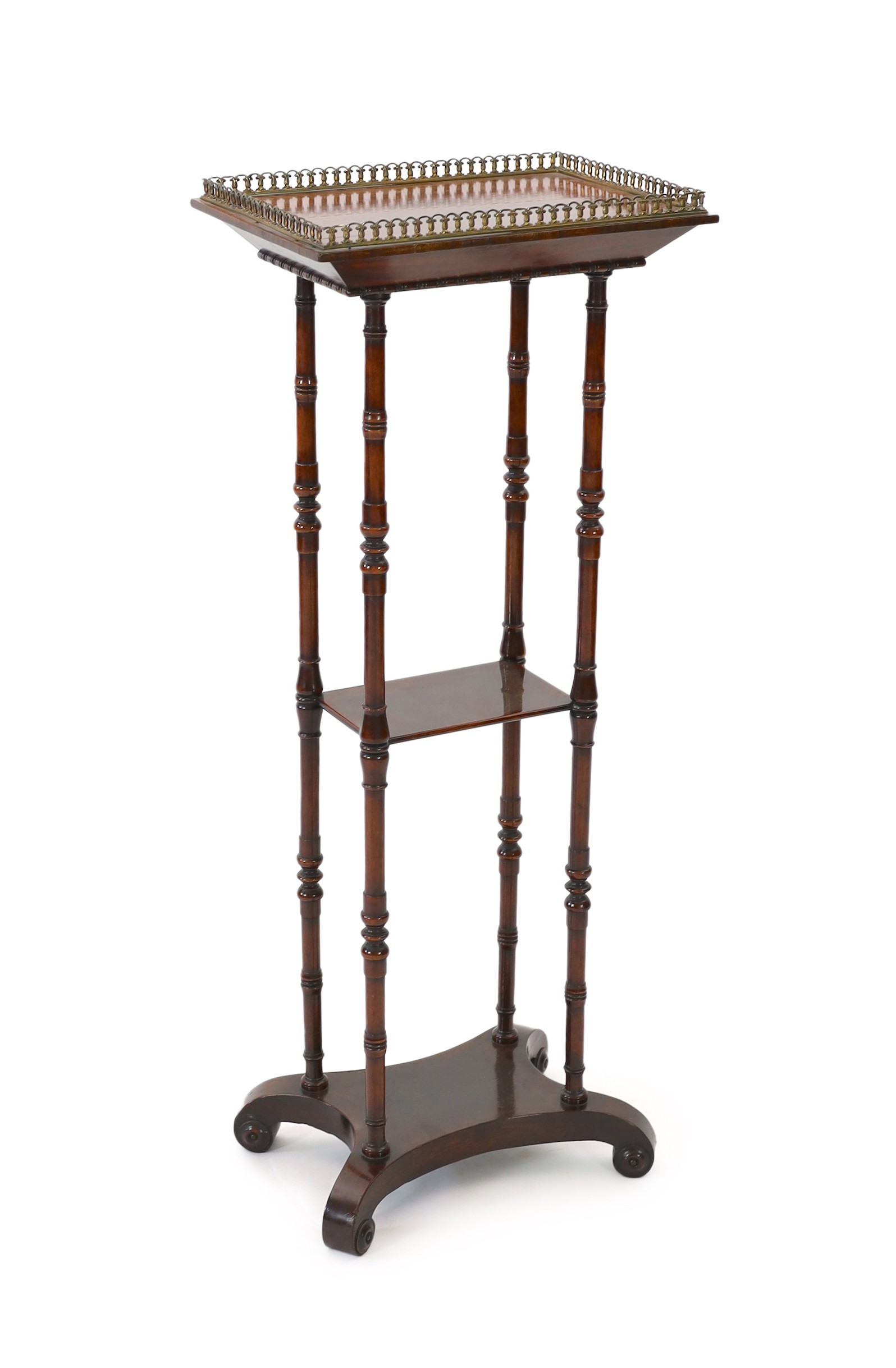 An early Victorian rosewood etagere